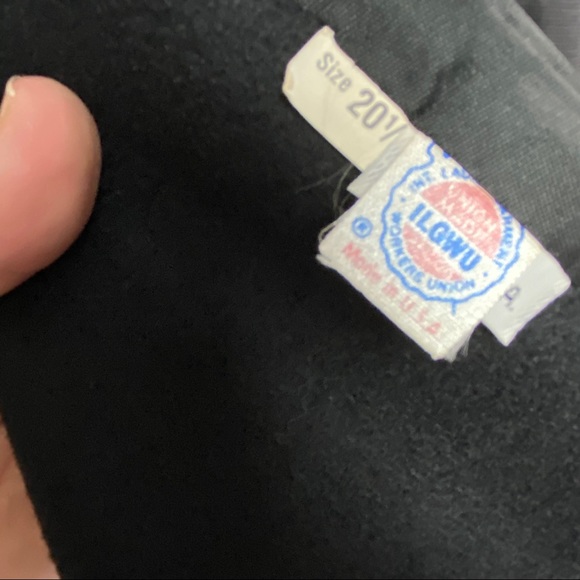 Vintage 70’s ILGWU Black Wool Double Breasted Pea Coat XL - Picture 10 of 11
